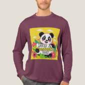 かわいいパンダ「Have A Pandastic Day」 トライブレンドＴシャツ (正面)