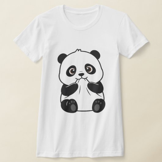 かわいいパンダ Tシャツ (レイダウン)