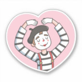 かわいいパントマイムのラブポーズの落書き シール (正面)