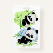 かわいいパンドカスタムス文字バッジ バッジ (裏面)