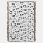 かわいいパンドラ(PANDAS)のパターン スローブランケット (正面縦)