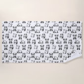 かわいいパンドラ(PANDAS)のパターン ビーチタオル (正面)