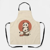 かわいいパンドラ(PANDAS)デザイン エプロン (正面)