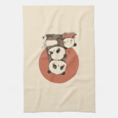 かわいいパンドラ(PANDAS)デザイン キッチンタオル (縦)