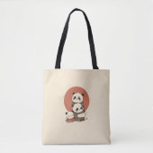 かわいいパンドラ(PANDAS)デザイン トートバッグ (正面)