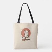 かわいいパンドラ(PANDAS)デザイン トートバッグ (裏面)