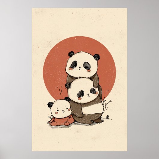 かわいいパンドラ(PANDAS)デザイン ポスター (正面)