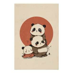 かわいいパンドラ(PANDAS)デザイン ポスター