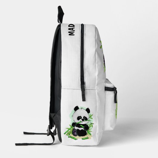 かわいいパンドラ(PANDAS)名前をカスタムする プリントバックパック (左)