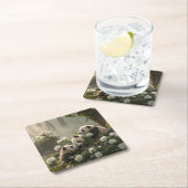 かわいいパンドラ(PANDAS) 3頭 スクエアペーパーコースター (インサイチュ)