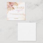 かわいいパンパスおむつラッフルチケットベビーシャワーゲーム エンクロージャーカード (正面/裏面)