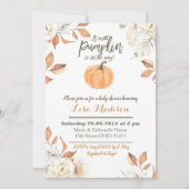 かわいいパンプキンがやってくる!ベイビーシャワーの招待状 招待状 (正面)