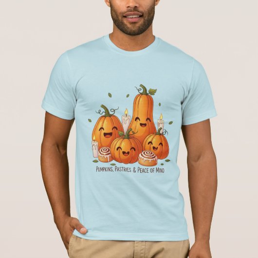 かわいいパンプキンとペストリーの秋デザイン Tシャツ (正面)