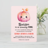 かわいいパンプキンハロウィンバースデーパーティー 招待状 (スタンド正面)