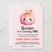 かわいいパンプキンハロウィンバースデーパーティー 招待状 (正面)