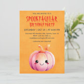 かわいいパンプキンハロウィンバースデーパーティー 招待状 (スタンド正面)