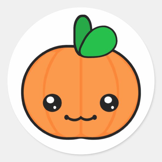 かわいいパンプキンハロウィーンステッカー ラウンドシール (正面)