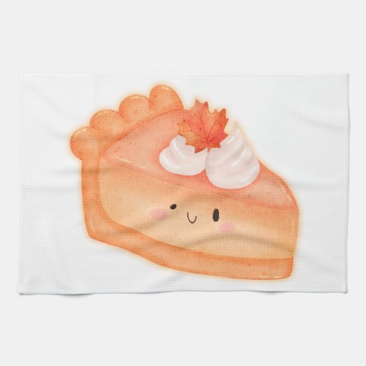 かわいいパンプキンパイのスライス キッチンタオル (横)