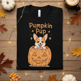 かわいいパンプキンパップハロウィンコーギTシャツ Tシャツ