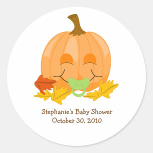 かわいいパンプキンベイビーシャワーお気に入りシール ラウンドシール