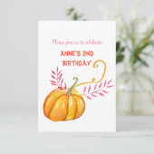 かわいいパンプキンベイビー 誕生日 招待状 (スタンド正面)