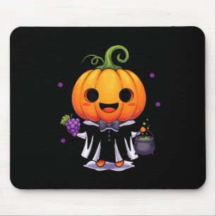 かわいいパンプキン魔女ハロウィントリックオアトリート マウスパッド