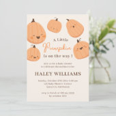 かわいいパンプキン 秋の男女兼用ベビーシャワー 招待状 (スタンド正面)