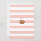 かわいいパンプキン 赤ちゃんの女の子のシャワー ピンクとゴールド 招待状 (裏面)