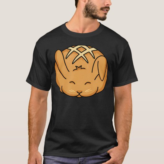かわいいパン兎のパロディ アート Tシャツ (正面)