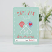 かわいいパン安全ピン私の教室バレンタイン 招待状 (スタンド正面)