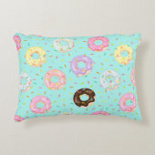 かわいいパン屋さん振りかけるドーナツ柄 アクセントクッション (正面)