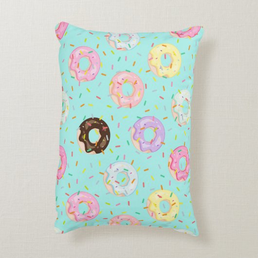 かわいいパン屋さん振りかけるドーナツ柄 アクセントクッション (裏面(縦))