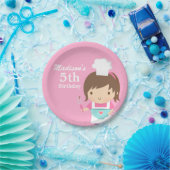 かわいいパン屋のシェフの女の子の料理のベーキングの誕生会 ペーパープレート (パーティー)