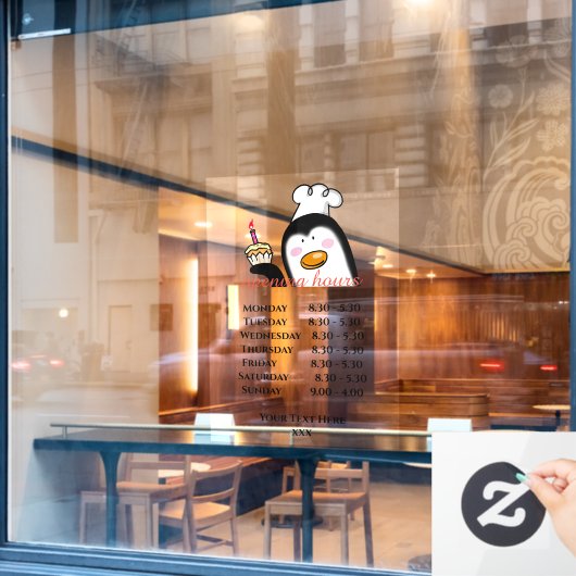 かわいいパン屋の開店時間が迫る ウィンドウサイン (カフェ窓)