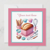 かわいいパン焼きパーティー 招待状 (正面)