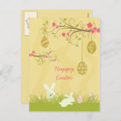 かわいいパン&エッグツリーイースターハガキ シーズンポストカード (正面/裏面)