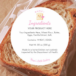 かわいいパン ピンク ベーカリー原材料リスト ラウンドシール