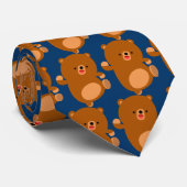 かわいいパーキーな漫画のクマのネクタイ ネクタイ (ロール)