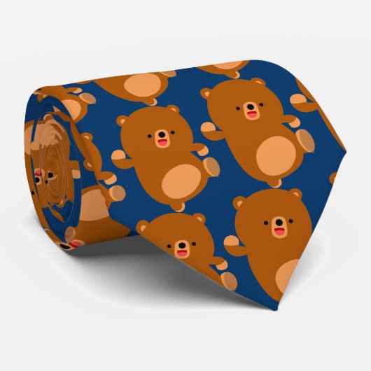 かわいいパーキーな漫画のクマのネクタイ ネクタイ (ロール)