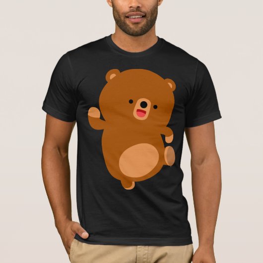 かわいいパーキーな漫画のクマTシャツ Tシャツ (正面)