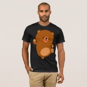 かわいいパーキーな漫画のクマTシャツ Tシャツ (正面フル)