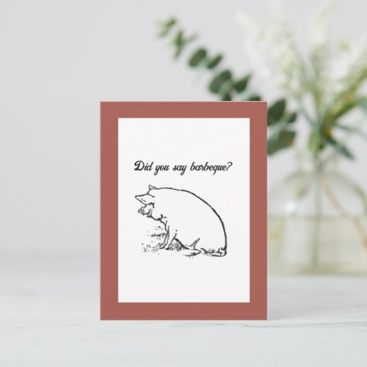 かわいいパーキーピグファーム動物自然漫画 ポストカード (スタンド正面)