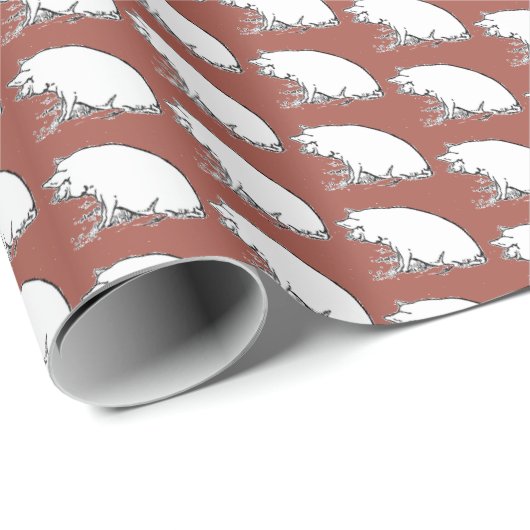 かわいいパーキーピグファーム動物自然漫画 ラッピングペーパー (ロールコーナー)