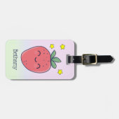 かわいいパーソナライズされたいちご ラゲッジタグ (正面横)