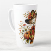 かわいいパーソナライズされたかかし カフェラテマグ (左アングル)