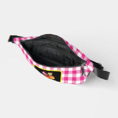 かわいいパーソナライズされたかぼちゃチャームピンクプレイド ファニーパック (見開き)