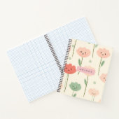かわいいパーソナライズされたかわいいパステル微笑み花 ノートブック (内部)