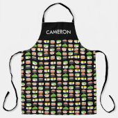 かわいいパーソナライズされたすしかわいいイラストレーション エプロン (正面)