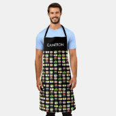 かわいいパーソナライズされたすしかわいいイラストレーション エプロン (着用した状態)