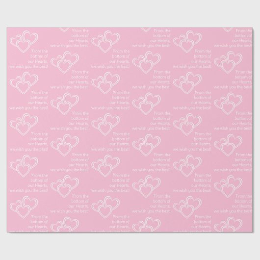 かわいいパーソナライズされたとおもしろいピンクのハートパターンを望む ラッピングペーパー (フラット)